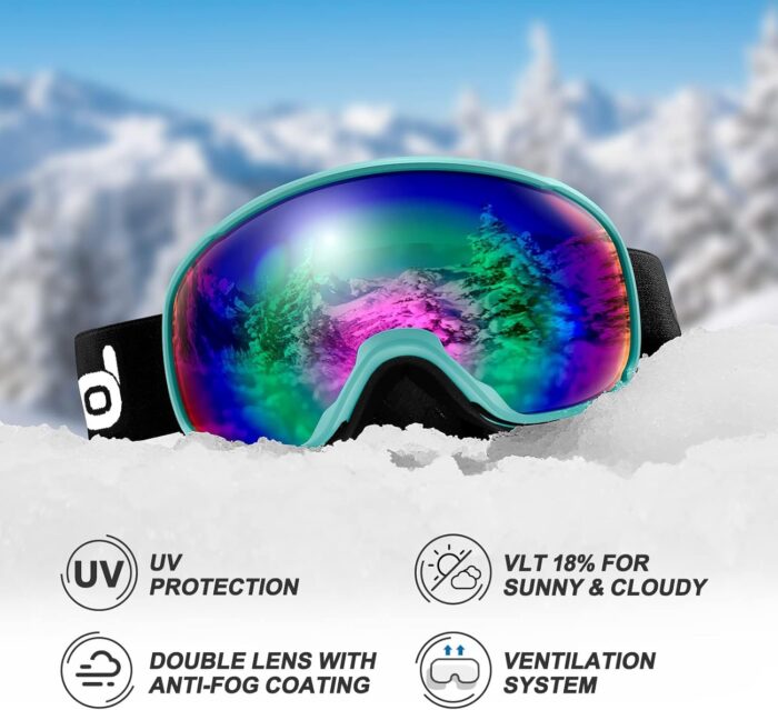 Odoland Ski Helmet and Goggles Set, Snowboard Helmet Glasses for Men, Women & Youth - Shockproof/Windproof Gear for Skiing, Snowboarding - Image 7