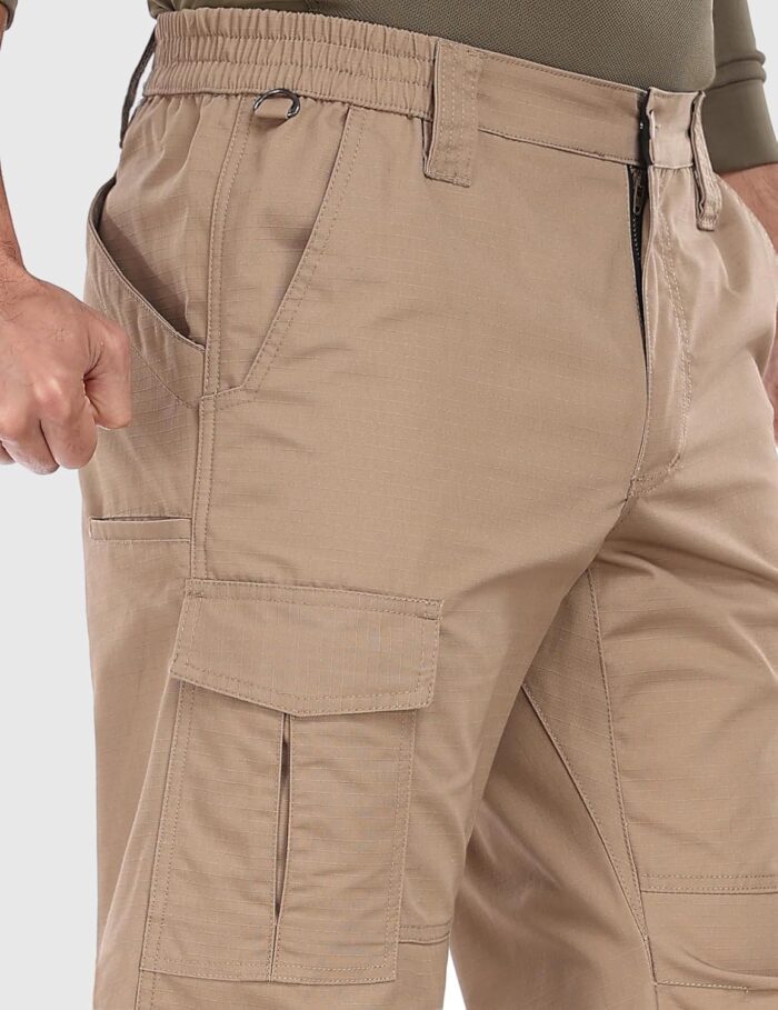 Mens Cargo Work Pants Durable Ripstop Tactical Pants with 7 Pockets Outdoor Water Resistant Hiking Woking Construction Pants - Image 3