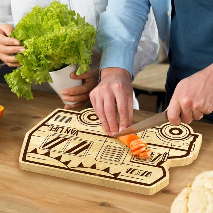 RV Cutting Board, 11.8" X 7.9" Camper Bamboo Charcuterie Board, Cool Happy Camper RV Gifts Stuff For House Warming Gifts New Home Decor, Anniversary Birthday Party Christmas Wedding Gifts - Image 7