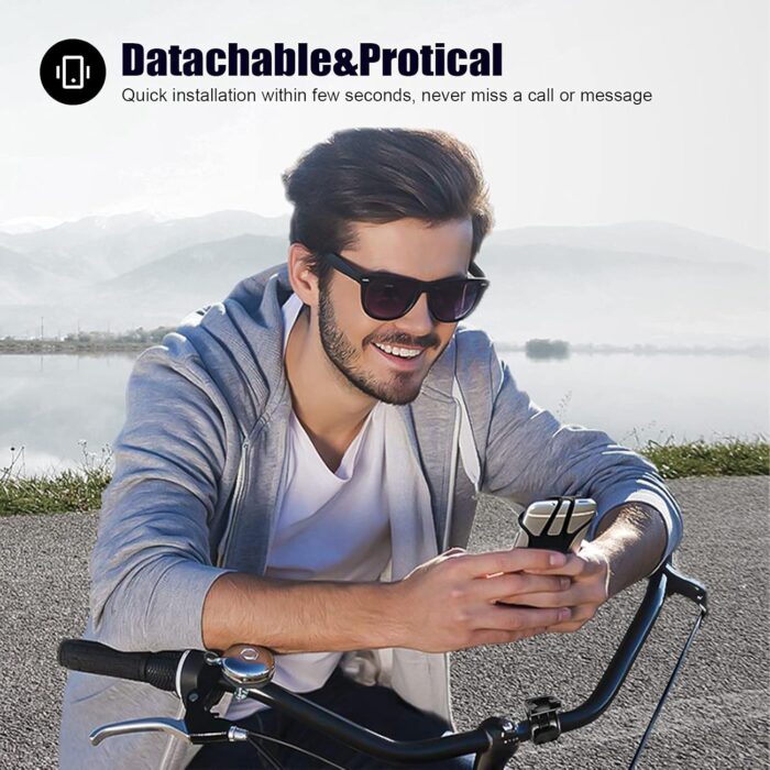 Detachable Bike Phone Holder, Universal Bicycle Motorcycle Cell Phone Mount, 360° Rotatable Adjustable Bike Phone Mount Compatible for 4" to 6.7" Smartphones - Image 2