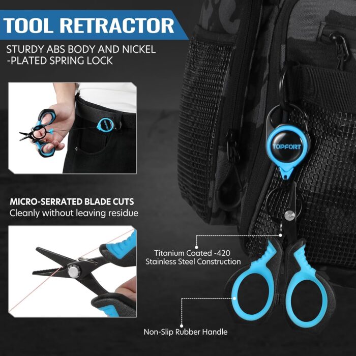 TOPFORT Fishing Gear Tool Kit - 7PC Saltwater Fishing Pliers Accessories Set - Fishing Equipment with Fish Knife Scissors Hook Remover Tools Line Cutter and Fish Lip Gripper - Fishing Gifts for Men - Image 5