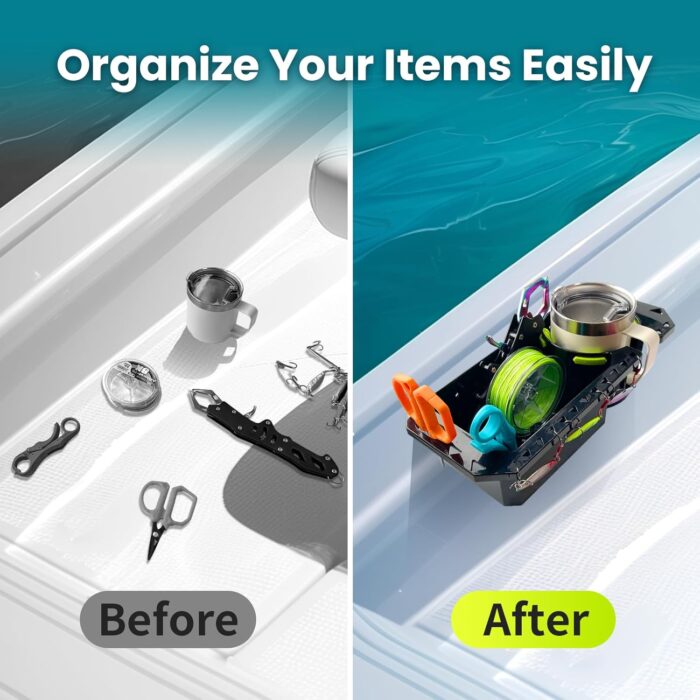 Boat Cup Holder with Rubber Tab, Universal Boat Storage Organizer - 2 Ways Installation: Drill or Adhesive - Image 4