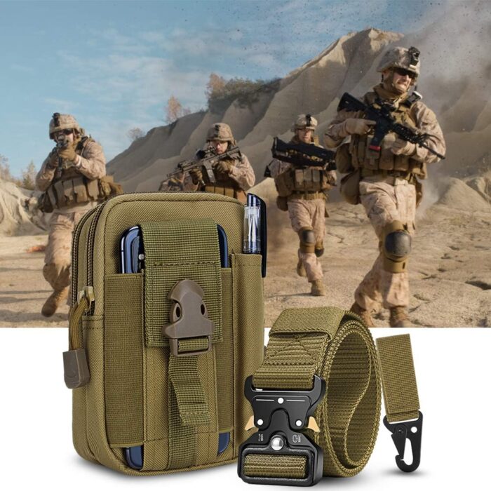 BESTKEE Tactical Belt for Men, 1.5" Military Nylon Work Belt with Quick Release Buckle, Gift with Molle Pouch and Hooks - Image 5