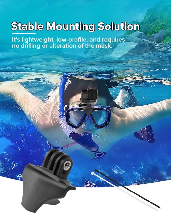 Dive Mask Mount for Go Pro, Universal Diving Camera Attachment, Diving Mount Compatible with Popular Dual Lens Masks - Image 4