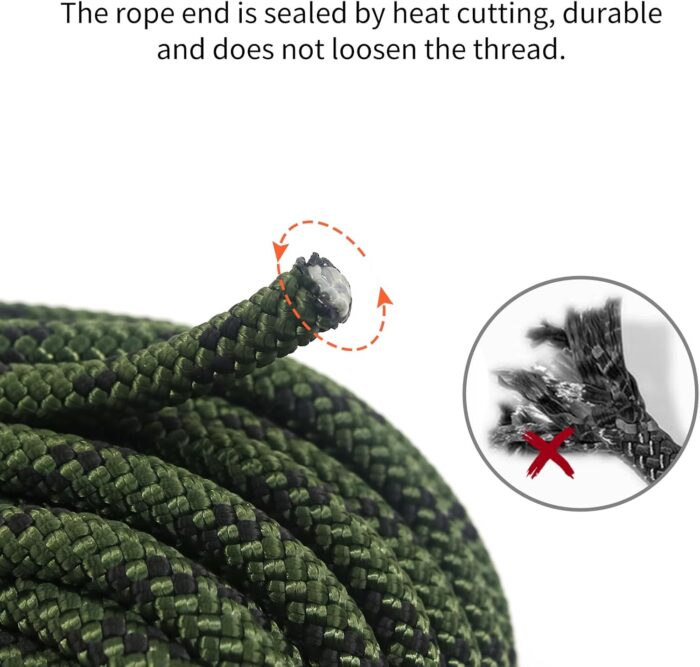 NewDoar Static Climbing Rope 6mm Accessory Cord Rope,for Arborist Tree, Mountaineering, Sailboat Rope,Dock Lines,Hauling Dragginge - Image 6