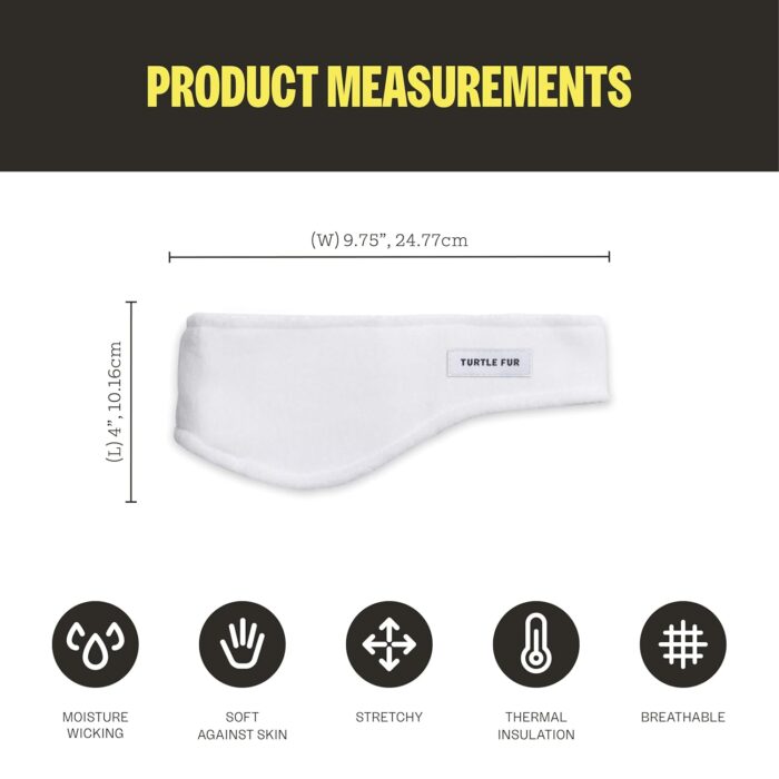 Turtle Fur Double-Layer Bang Band, Chelonia 150 Fleece Headband,White,One Size - Image 4
