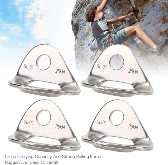 4 Pcs Climbing Hanger Stainless Steel Hanger Bolts Rock Durable Rock Climbing Accessories for High Altitude Operations Mountaineering - Image 3
