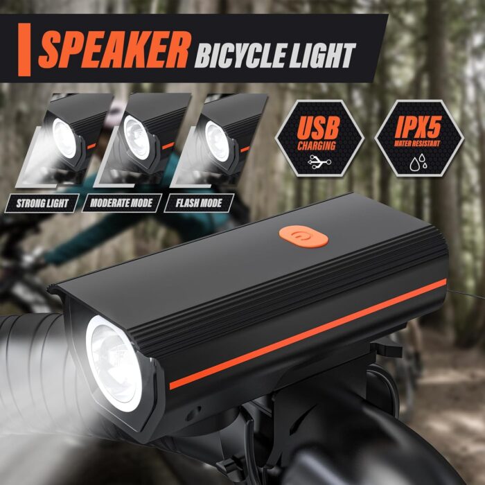 Rechargeable Bike Lights, Ultra Bright Bicycle Lights for Night Riding, Road Mountain Bike Accessories for Kids Adults - Bike Headlight with Tail Light - Image 2
