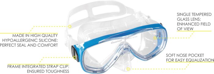 Cressi Light Weight Premium Travel Snorkel Set for All Ages- Adjustable Fins + Silicone Mask + Dry Snorkel - Palau SAF Set: Made in Italy - Image 2