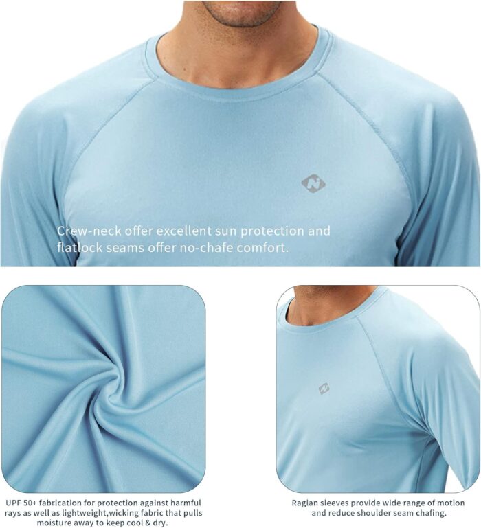NAVISKIN Men's Rash Guard Shirts Swim Shirts UPF 50+ UV Sun Protection Long Sleeve Shirts Lightweight Quick Dry - Image 5