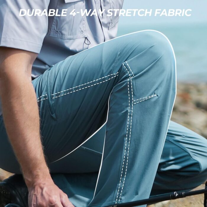 KastKing Wind Crest Fishing Hiking Pants, Water Repellent Lightweight Mens Travel Climbing Pants, UPF 50+ Stretch Material - Image 5