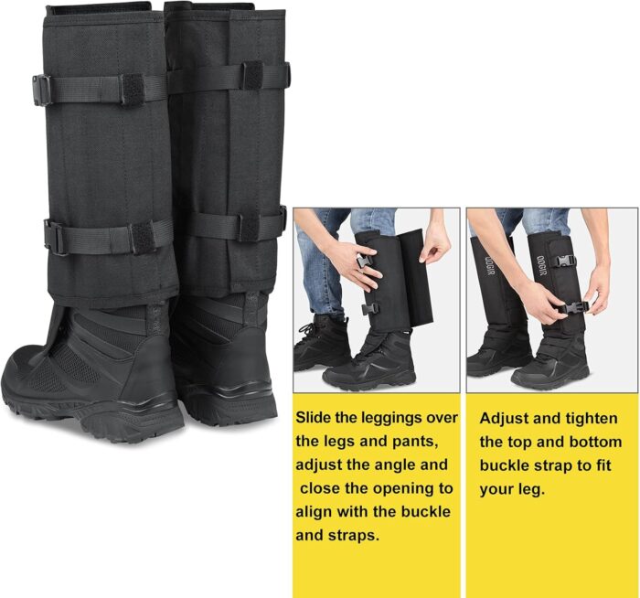 QOGIR Snake Gaiters for Hunting: Durable Snake Guards, Snake Gaiter Leggings for Men & Women, Snake Bite Protection for Lower Legs, Snake Proof Gaiters with Adjustable Size - Image 3