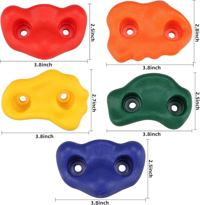 Yaegoo 25pcs Rock Climbing Holds, Rock Climbing Holds with Climbing Rope and Handles, Mounting Hardware Included - Image 2