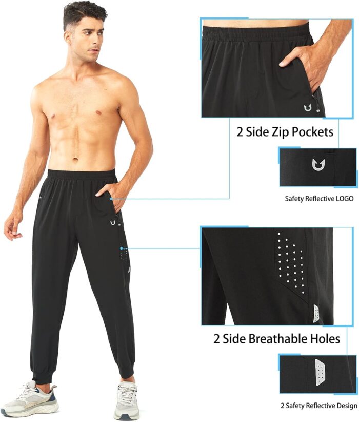 NORTHYARD Men's Athletic Running Pants Lightweight Workout Joggers Quick Dry Gym Sweatpants Active Sports Track Training - Image 3