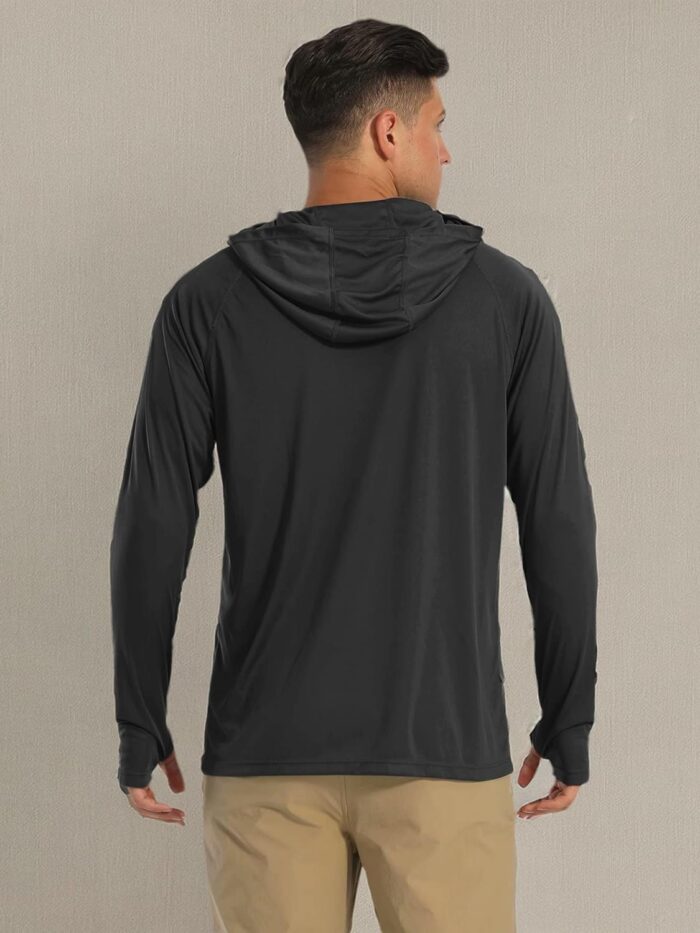 MAGCOMSEN Men's Hooded UPF 50+ Sun Protection T Shirts Long Sleeve Athletic Fishing Shirts Rash Guards - Image 7