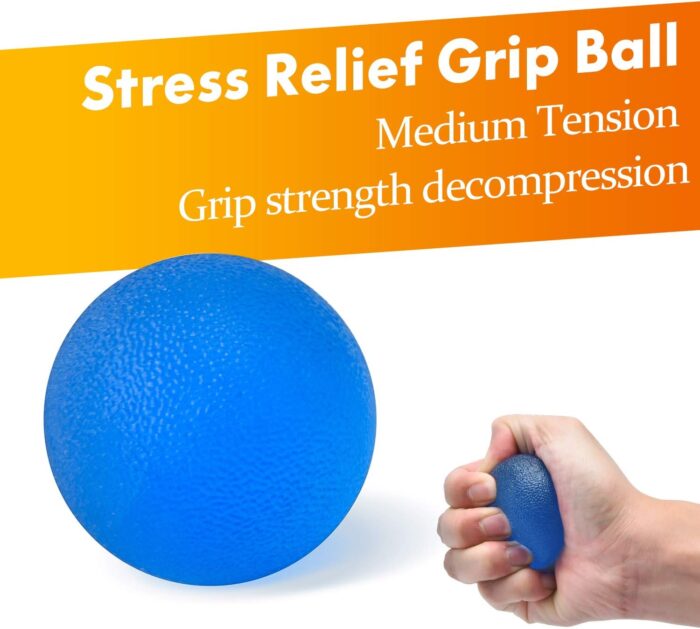 Grip Strength Trainer 7 Pack Adjustable, Finger Stretcher Resistance Extensor Bands, Finger Exerciser, Hand Gripper Strength Ring & Stress Ball - Image 6