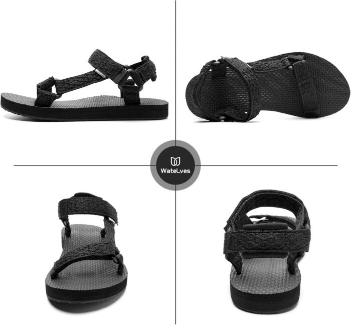 WateLves Womens-Sport-Sandals Outdoor Hiking Sandals with-Arch-Support Comfortable Webbing-Water-Athletic Beach-Sandals for Travel-Walking-Trekking-Camping - Image 2