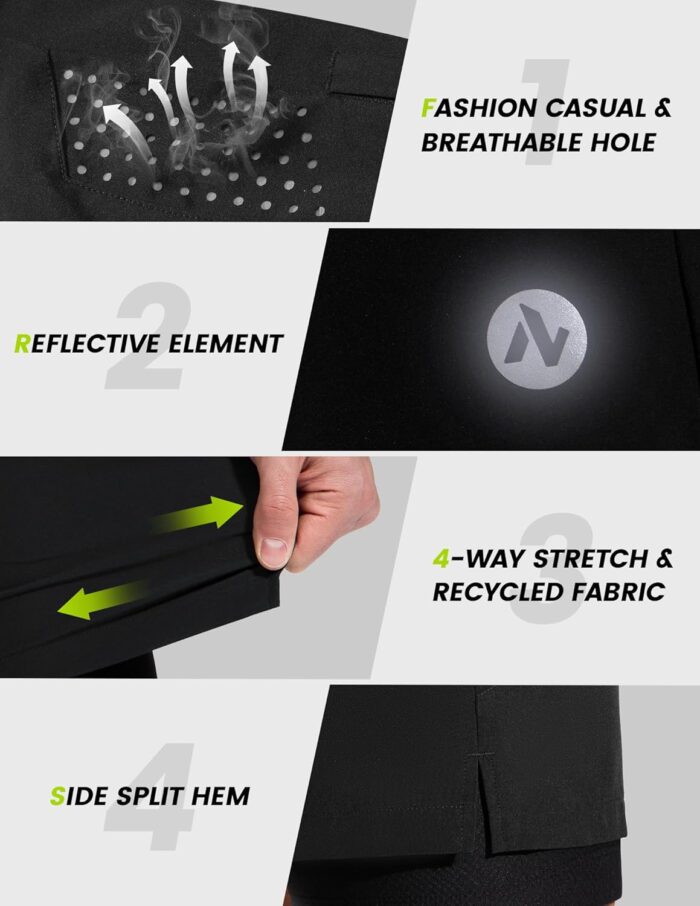 Nepest Men's Mountain Bike Shorts 4D Padded Cycling Bicycle Biker Riding Loose-fit Gel Padding MTB Shorts Zipper Pockets - Image 5
