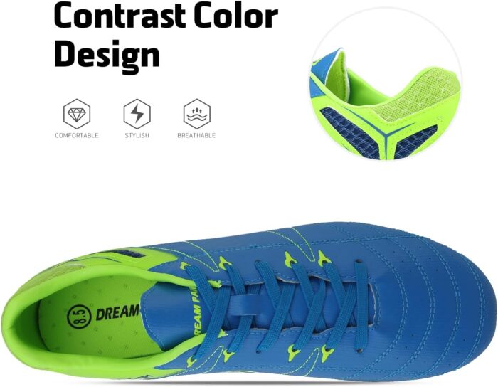 DREAM PAIRS Mens Sport Flexible Athletic Lace Up Light Weight Outdoor Cleats Football Soccer Shoes - Image 4