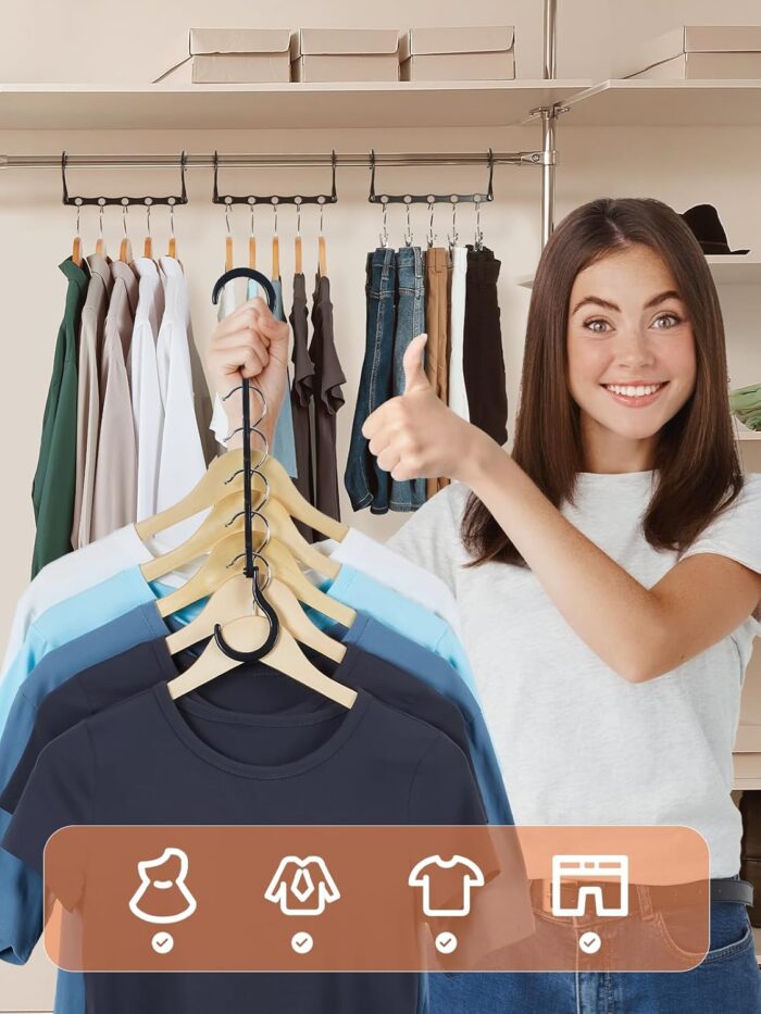 HOUSE DAY Space Saving Hanger 20 Pack Sturdy Black Magic Hangers for Closet Organizers and Storage for Heavy Clothes, Dorm Room Bedroom Home RV Car Camper Organization Essentials - Image 2