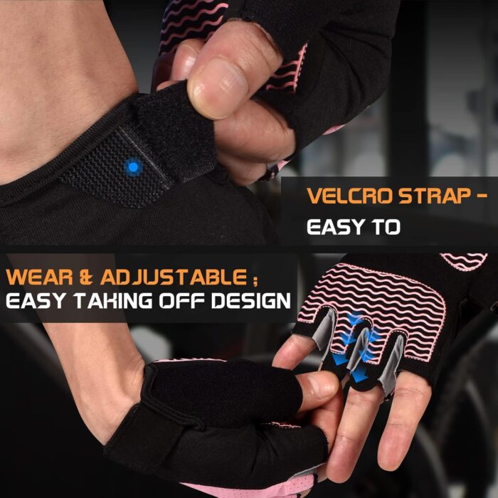 Sunnex Gym Gloves - Fingerless, Breathable Workout Gloves for Weightlifting, Cycling & More - Image 4