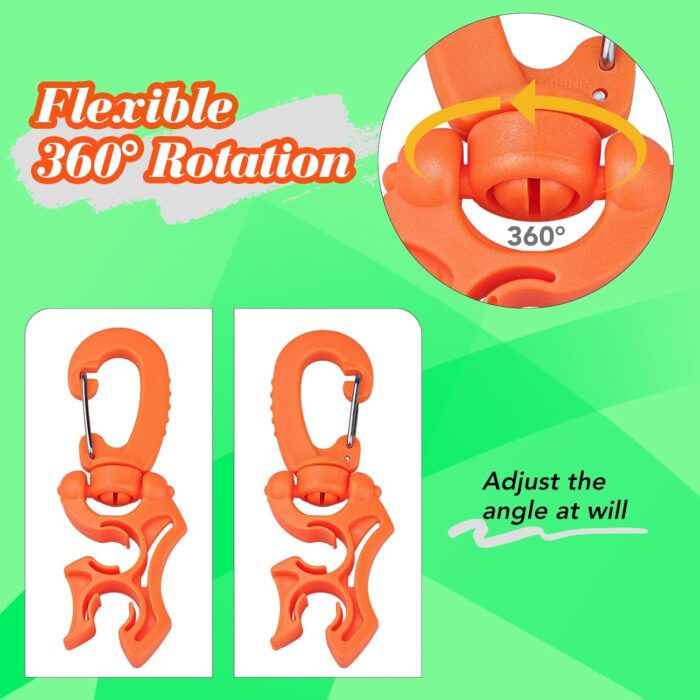 3 Pieces Diving Hose Holder Clip, Diving Double BCD Hose Clip with Snap Hook Buckle - Image 4