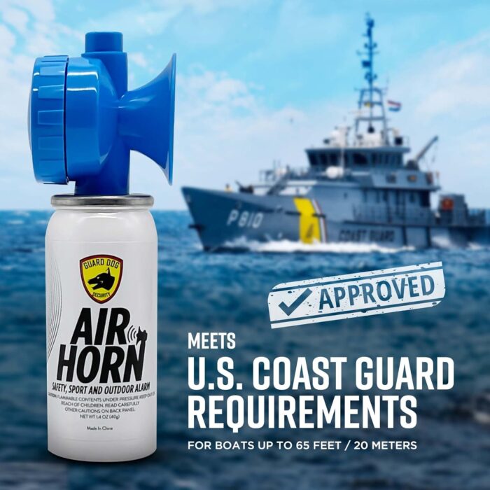 Guard Dog Security Air Horn for Safety, Loud Blow Horn, Hand Held Mini Air Horn, Fog and Boat Horn for Marine, Football Games, Sporting Events and Outdoor Alarms, Powerful 1-Mile Sound Blast 1.4 oz - Image 2