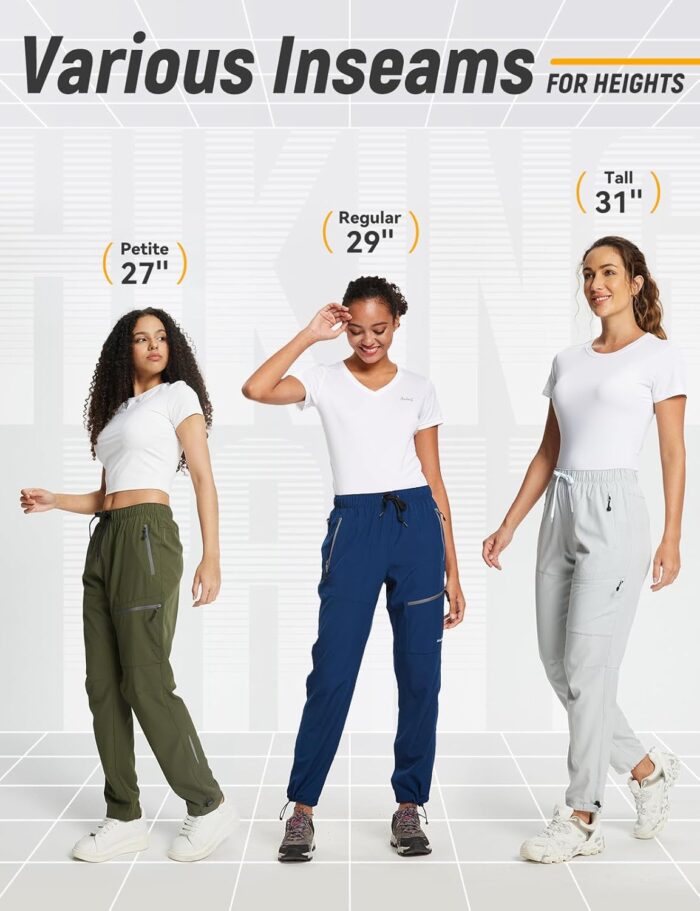 baleaf Women's Hiking Pants Quick Dry Lightweight Water Resistant Elastic Waist Cargo Pants for All Seasons - Image 7