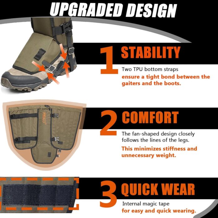 Frelaxy Snake Gaiters, Waterproof Snake Guard Chaps, Snake Bite Protection for Lower Legs, Adjustable Snake Proof Gaiters for Hunting/Outdoor Working, Fit for Men & Women - Image 2