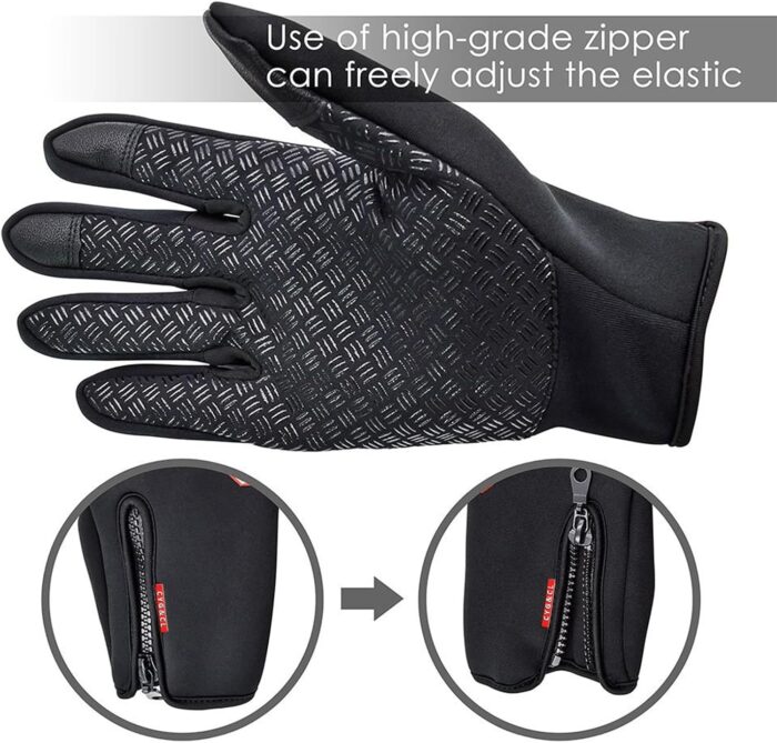 CYG&CL Outdoor Winter Touchscreen Warm Gloves, Water Resistant Windproof Anti-Slip Sports Gloves for Cycling Driving Running Hiking Climbing Skiing Sports, Adjustable Size for Men＆Women - Image 5
