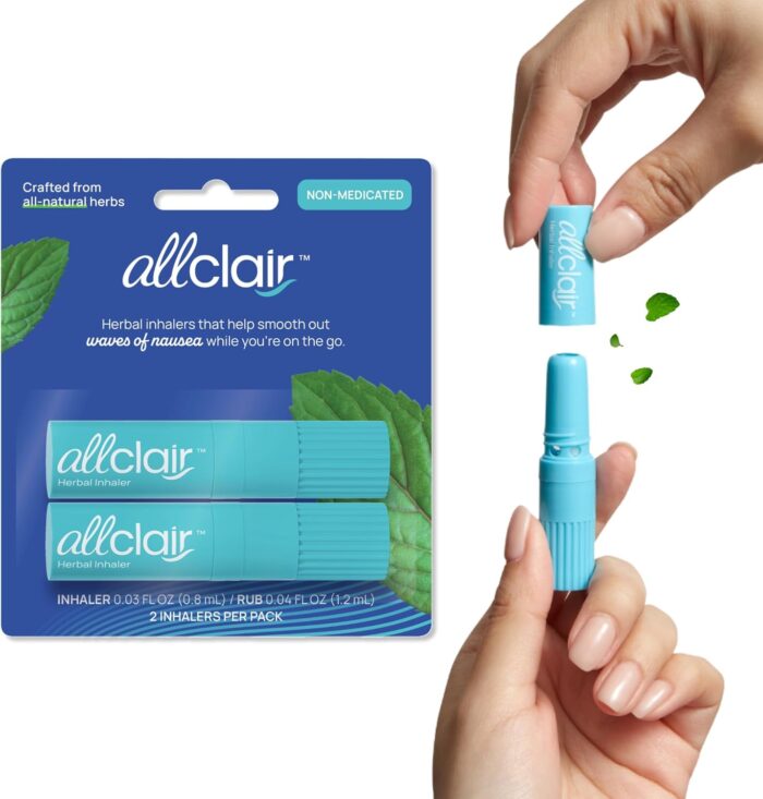 Nausea Relief Inhaler - All-Natural Remedy for Motion Sickness, Morning Sickness, Stress, and Queasiness - Fast-Acting, Drug-Free, Non-Drowsy & Portable Travel Essential - Pack of 2 Inhalers