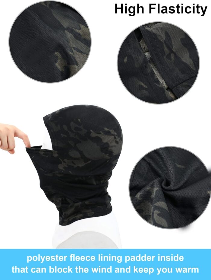 Blulu 3 Pieces Camo Balaclava Ski Mask Camo Face Mask Sun Dust Protection Full Face Cover Hunting Balaclava for Outdoor - Image 3