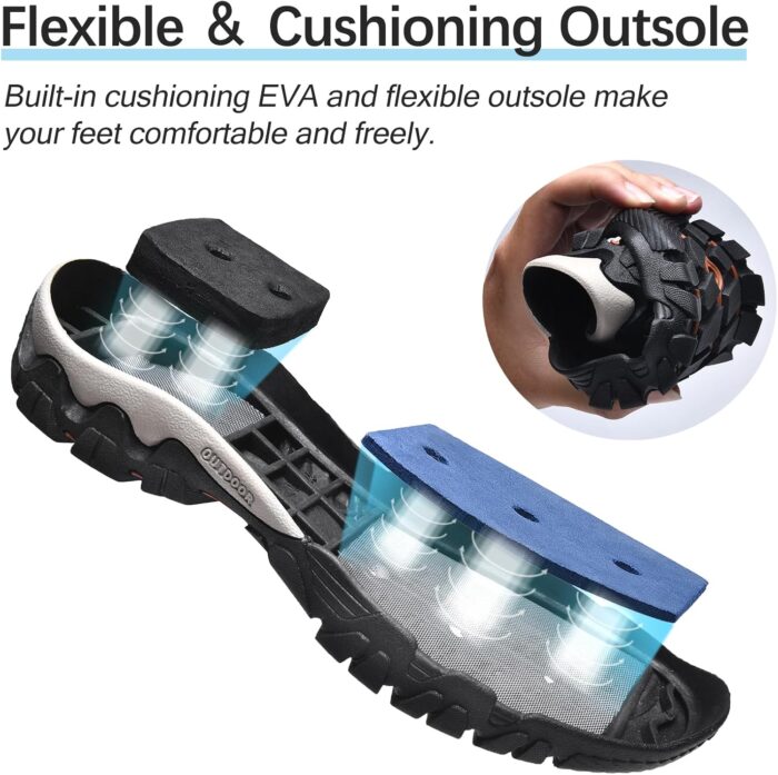 Water Shoes Men Quick Drying Outdoor Hiking Barefoot Boat Footwear Aqua Shoes for Water Sport Waders Diving Hiking Sailing Travel Beach Wading Swimming Fishing Kayaking - Image 3