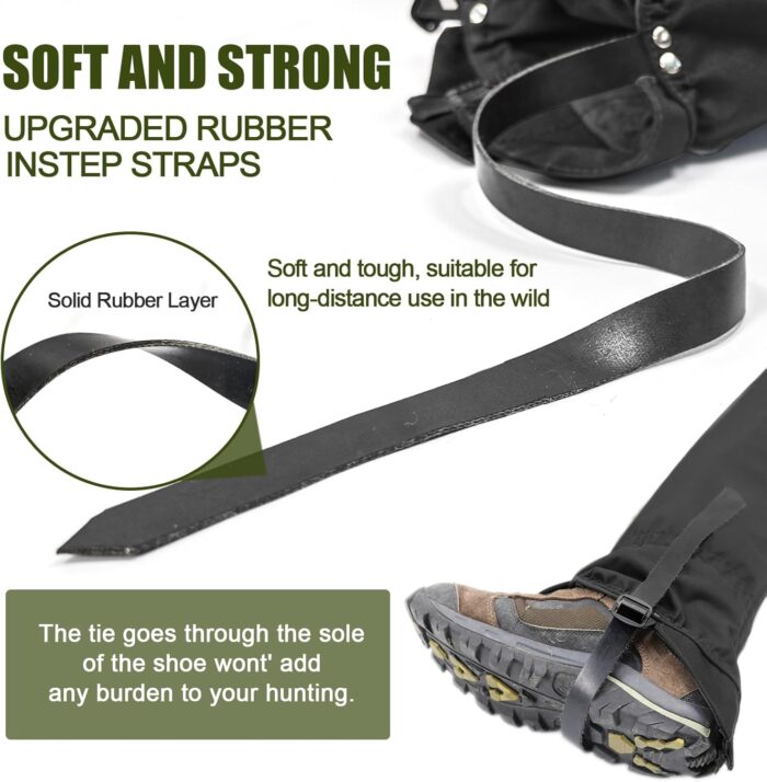 Tactical Leg Gaiters High Gaiters Hunting Gaiters Knee Protection Anti-Tear Oxford Fabric Full Length Zip Waterproof Breathable Windproof for Outdoor Hunting Hiking Walking - Image 7