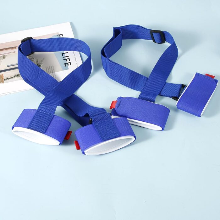 2 Pairs Ski Fastener Tapes, Adjustable Ski Boot Straps with Protector Pads Ski Carrier Straps Ski Wraps Ties Gear Storage for Ski Poles Boards Carrying Outdoor Winter Sports Accessories (Blue) - Image 3