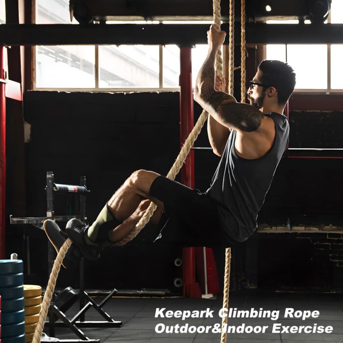Climbing Rope 1.5 Inch Diameter 10FT 15FT 20FT 25FT 30FT 35FT Gym Climbing Rope for Fitness & Strength Training, Workout Exercises Climbing Rope for Adults Kids Outdoor or Home Indoor - Image 7