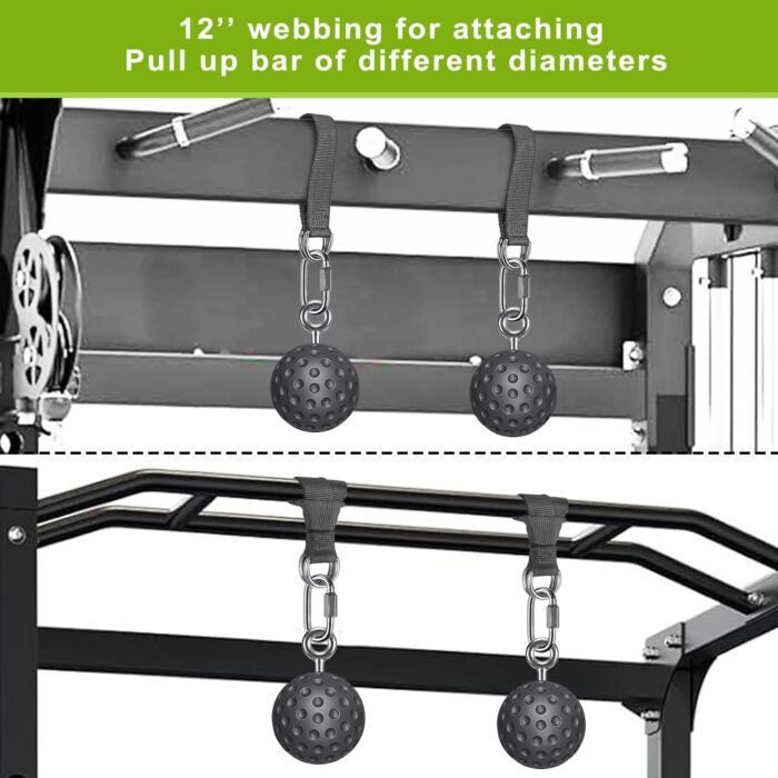 SELEWARE Non-Slip Pull Up Power Balls, Rock Climbing Grips for Strength Training, Forearm and Hand Exerciser for Chin Up Bar, Kettlebell, Barbell, Resistance Band Handles, Home Gym Workout Equipment - Image 4