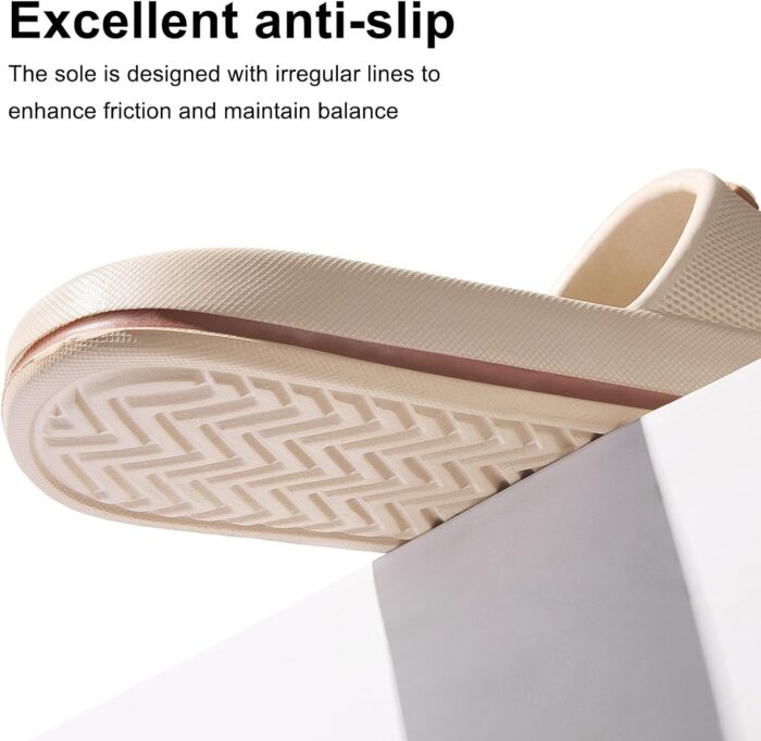 Mens Bathroom Slides Comfort Shower Slippers Indoor Home Beach Non Slip Sandals - Image 2