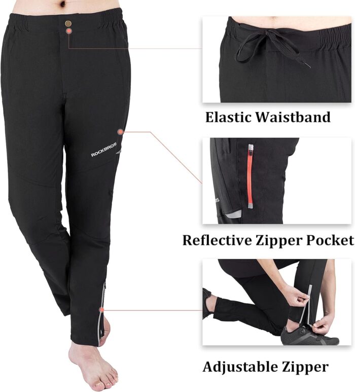 ROCKBROS Mens Cycling Bike Pants Quick-Dry Outdoor Mountain Running Hiking Gear - Image 4