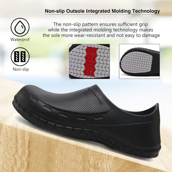 Chef Shoes for Men Nonslip Water Proof Work Shoes Mens Clogs Comfortable Nursing Nurse Shoes for Gardener Men Indoor and Outdoor for Kitchen Office Seaside-Zapatos de Cocina para Hombres - Image 7