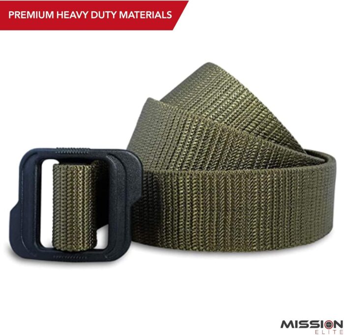 Tactical Belt, 1.5-inch Nylon Gun Belts for Men, 2-Ply EDC Belt with Adjustable Plastic Buckle - Image 4