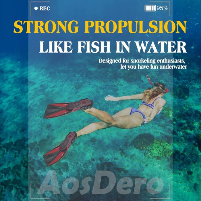Mask Fins Snorkeling Gear for Adults Men Women, Panoramic View Diving Mask, Anti-Fog Dry Top Snorkel, Adjustable Freediving Swimming Fins/Flippers, Travel Bags for Lap Swimming - Image 2