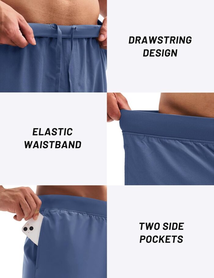 MAGCOMSEN Men's Athletic Running Shorts 8" Quick Dry Lightweight Workout Gym Sports Hiking Shorts UPF 50+ with 3 Pockets - Image 5