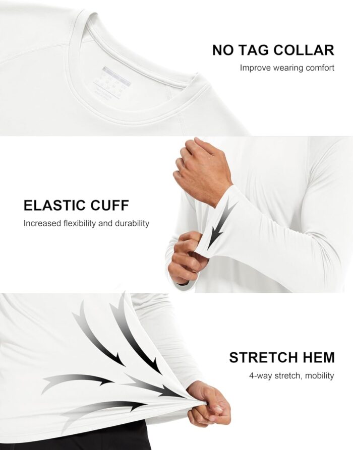 MAGCOMSEN Men's Long Sleeve Shirts UPF 50+ UV Sun Protection Athletic Shirts for Hiking Running Workout Rash Guard - Image 4