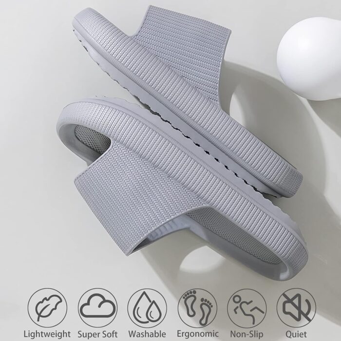rosyclo Cloud Slippers for Women and Men, Pillow House Slippers Shower Shoes Indoor Slides Bathroom Sandals, Ultimate Comfort, Lightweight, Thick Sole, Non-Slip, Easy to Clean - Image 2