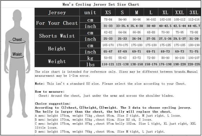 Men Cycling Jersey Set Cycle Short Sleeve Shirt and 3D Cushion Shorts Padded Suit Biking Top - Image 3