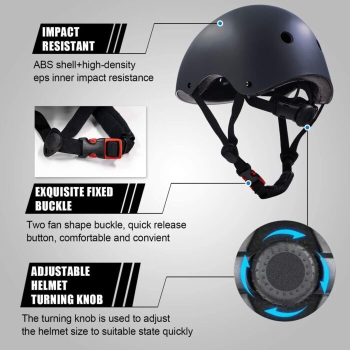 Adjustable Helmet for Ages 5-16 Kids Toddler Boys Girls Youth,Protective Gear with Elbow Knee Wrist Pads for Multi-Sports Skateboarding Bike Riding Scooter Inline skatings Longboard Roller Skate - Image 5