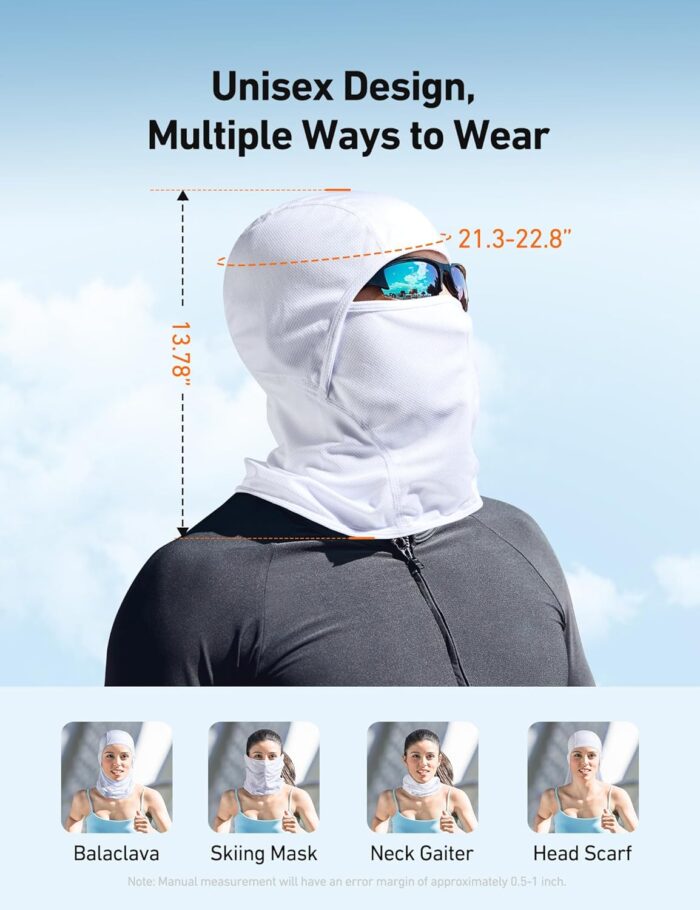 AstroAI Ski Mask Balaclava Face Mask Shiesty Mask for Men Women, UV Protector Windproof Neck Warmer Face Cover for Motorcycle, Snowboarding, Skiing, Hunting, Cycling, White - Image 7
