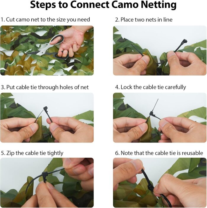 Camo Netting Camouflage Netting 20X20 10X20 10X10 Bulk Roll Burlap Camo Tarp Sunshade Net for Hunting Blind Military Dinosaur Birthday Theme Party Decoration Camping Shooting - Image 8