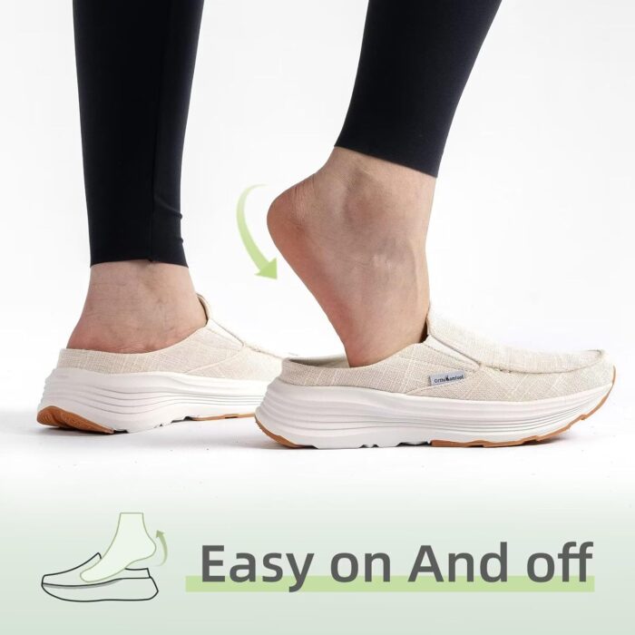OrthoComfoot Women's Orthopedic Slip-On Loafers Walking Shoes: Comfortable Arch Suppor Slippers for Plantar Fasciitis, Casual Soft Orthotic Shoes for Foot and Heel Pain Relief - Image 7